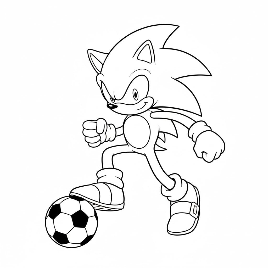 Fise de colorat cu Desenează Dark Sonic gratuit simplu
