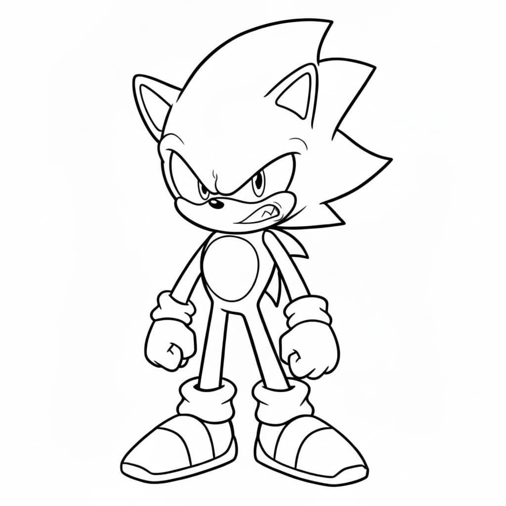 Fise de colorat cu Desenează Dark Sonic gratuit