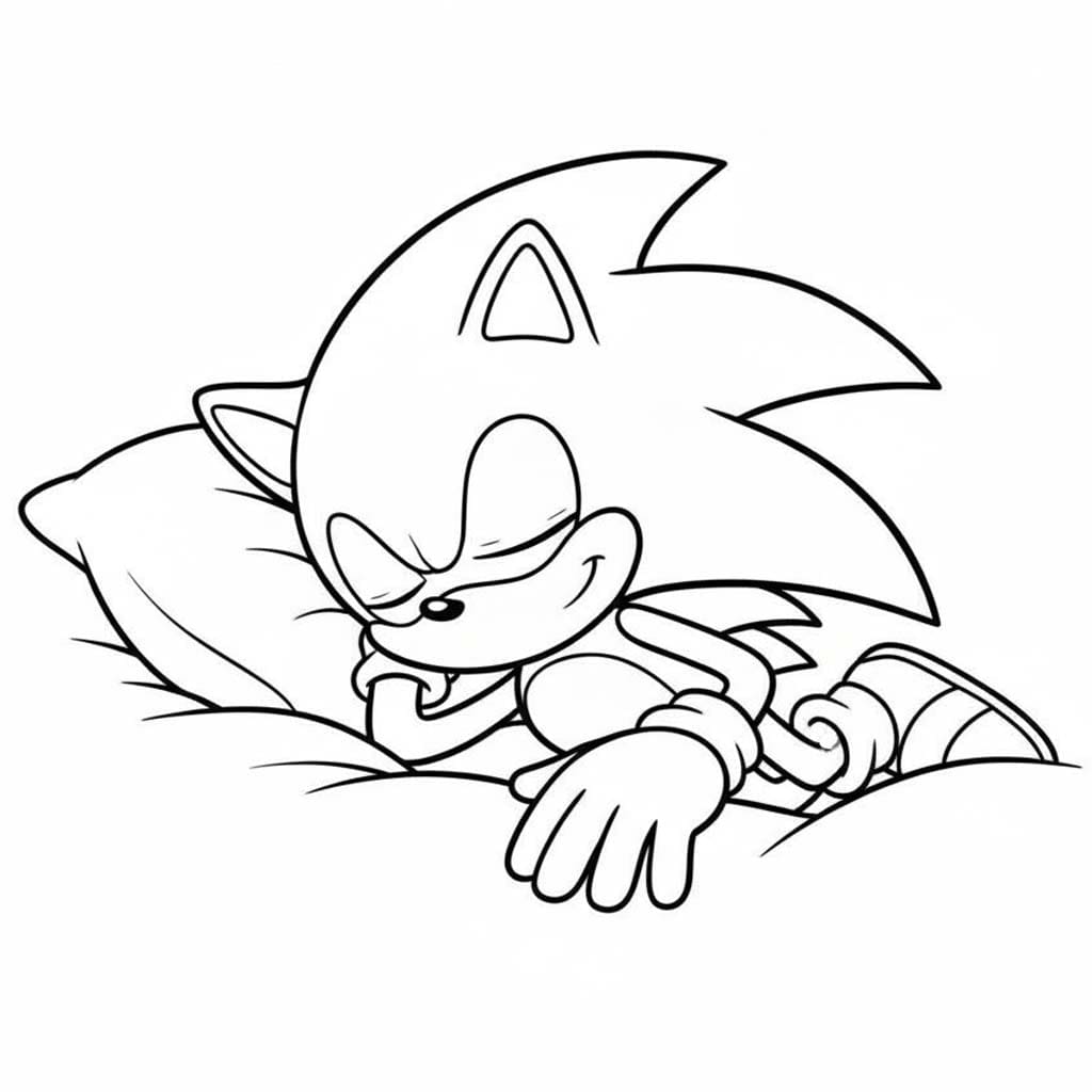 Fise de colorat cu Desenează Dark Sonic imprimabil gratuit bazic