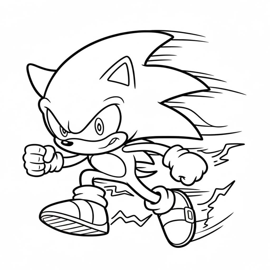 Fise de colorat cu Desenează Dark Sonic imprimabil pentru copii