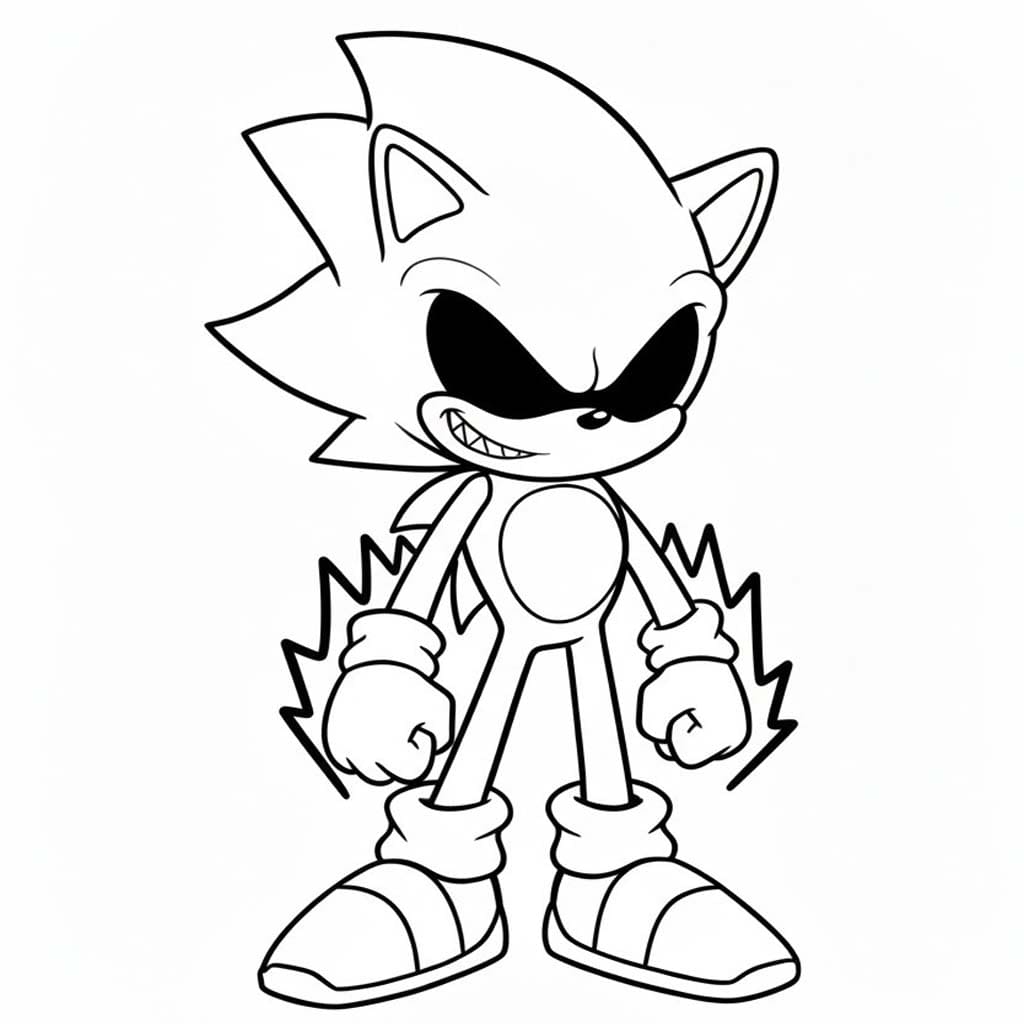 Fise de colorat cu Desenează Dark Sonic imprimabil simplu