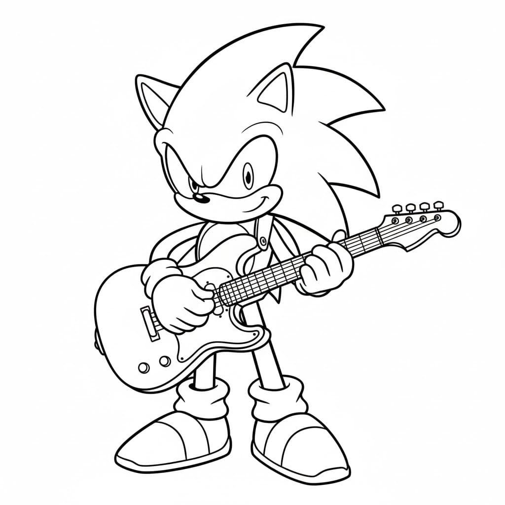 Fise de colorat cu Desenează Dark Sonic imprimabil uşor