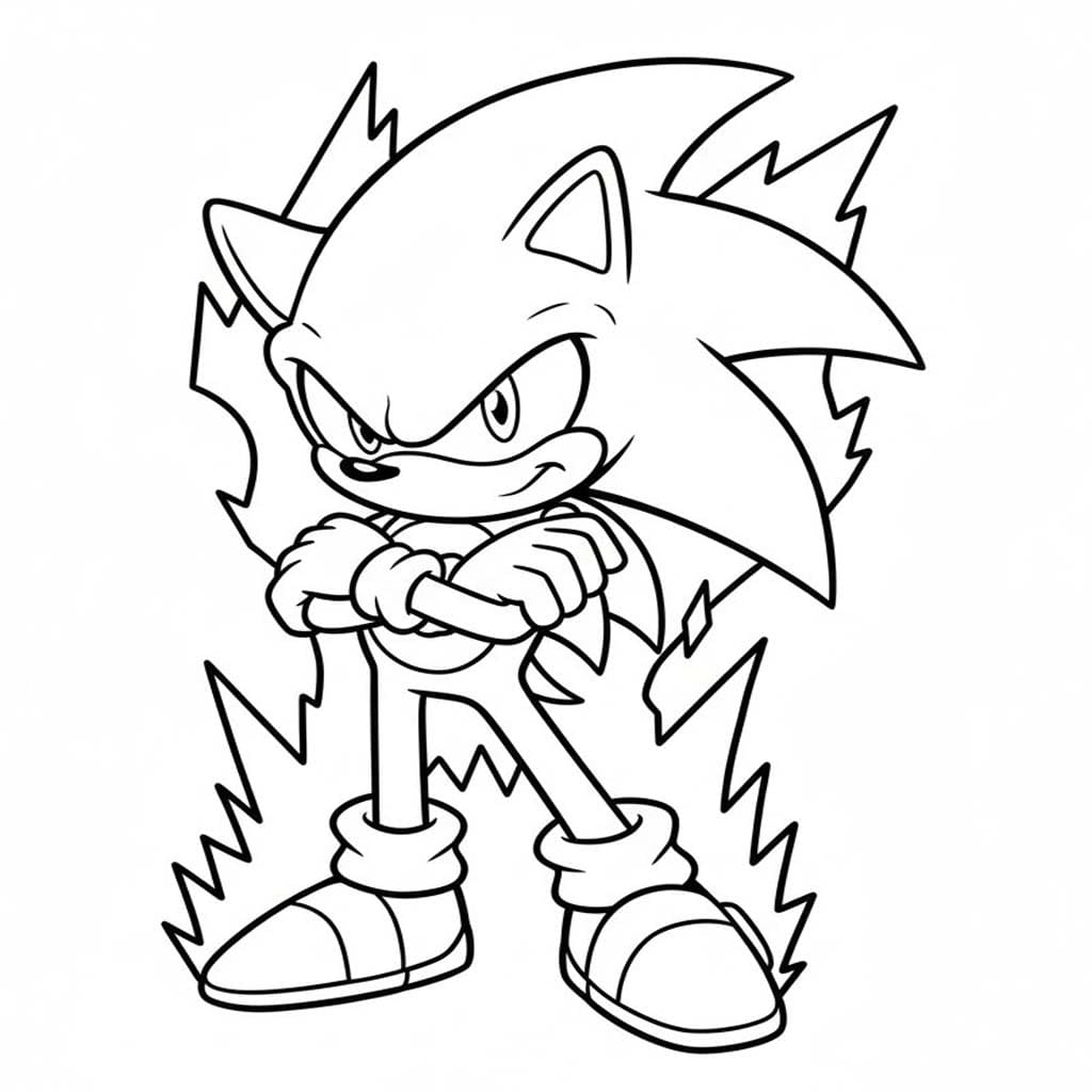 Fise de colorat cu Desenează Dark Sonic imprimabil