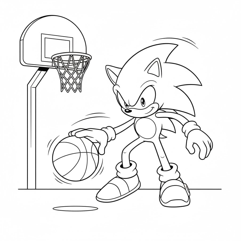 Fise de colorat cu Desenează Dark Sonic la copii