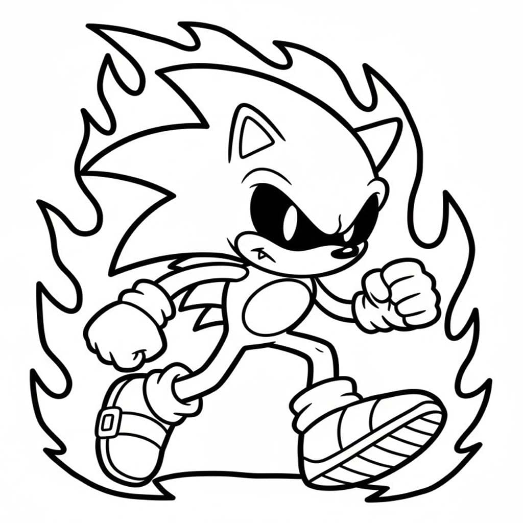 Fise de colorat cu Desenează Dark Sonic uşor