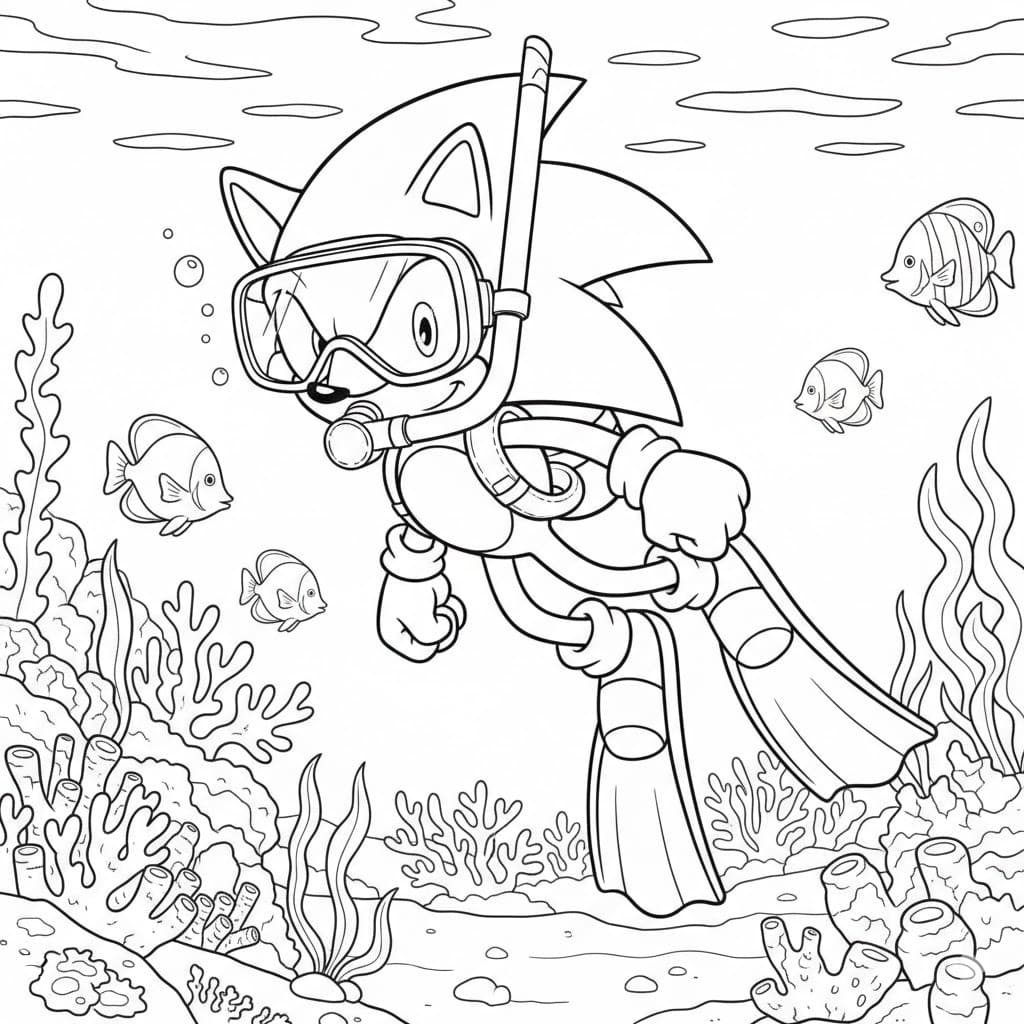 Fise de colorat cu Desenează Dark Sonic