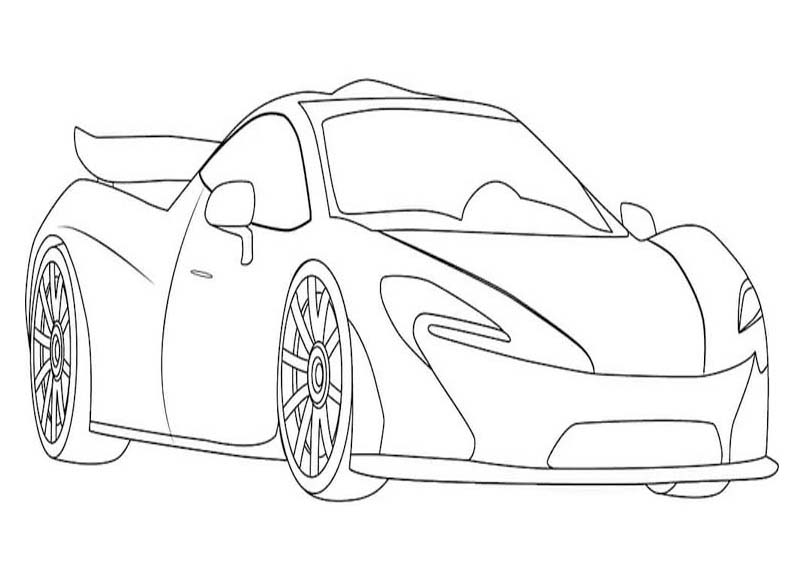 Fise de colorat cu Desenează McLaren bazic la copii