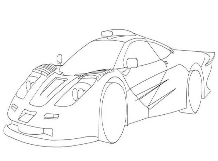 Fise de colorat cu Desenează McLaren gratuit uşor