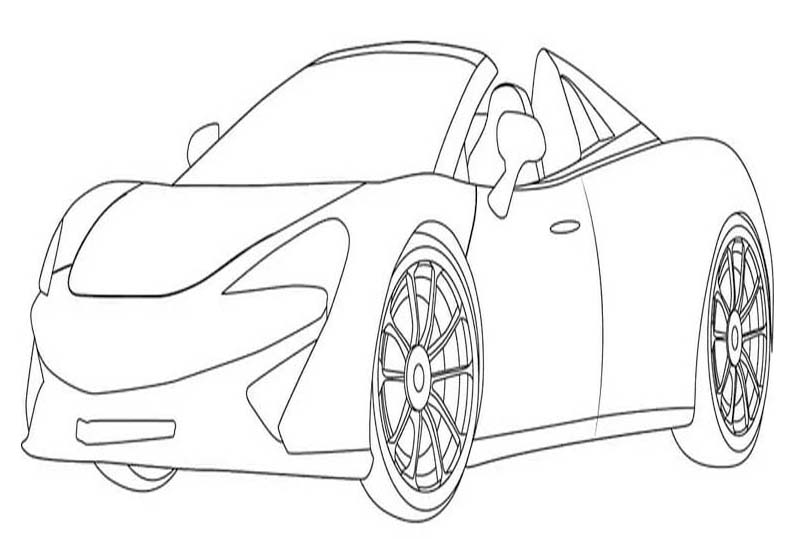 Fise de colorat cu Desenează McLaren imprimabil gratuit simplu