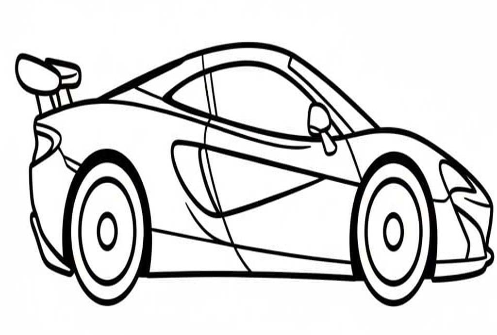 Fise de colorat cu Desenează McLaren simplu la copii