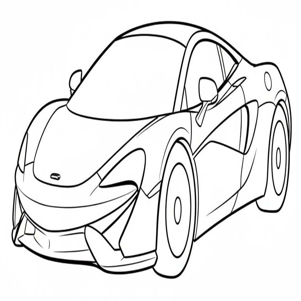 Fise de colorat cu Desenează McLaren uşor la copii