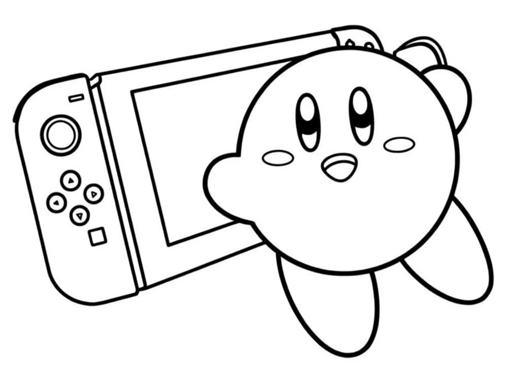 Fise de colorat cu Desenează Nintendo Switch bazic la copii