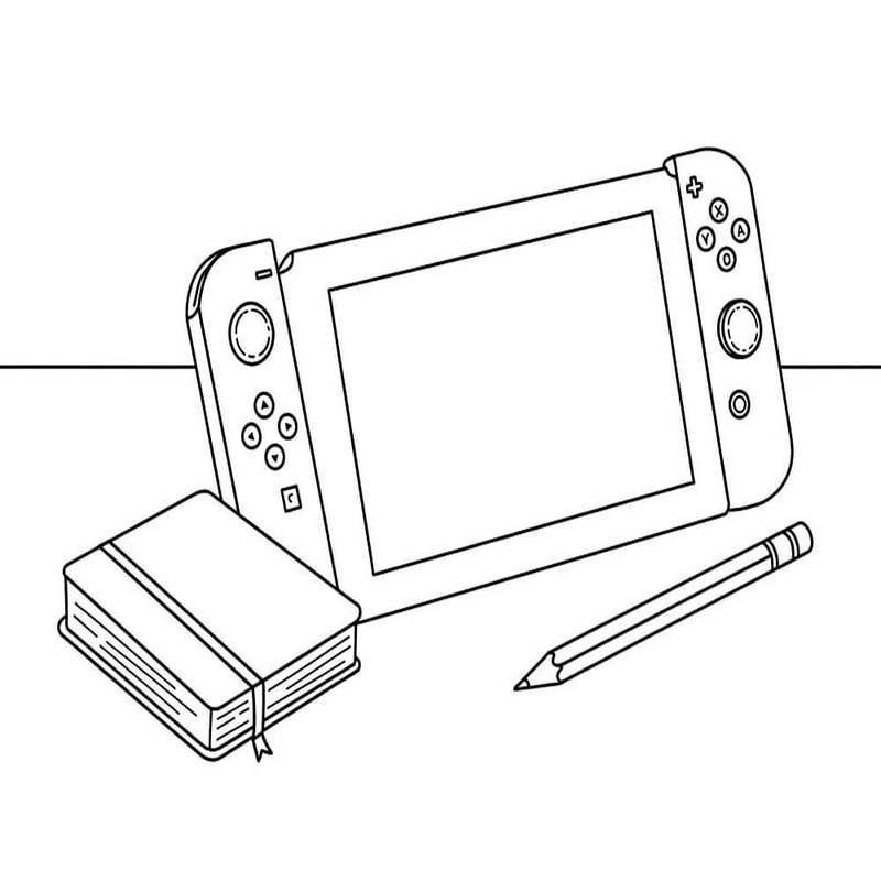 Fise de colorat cu Desenează Nintendo Switch gratuit simplu