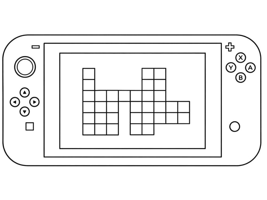 Fise de colorat cu Desenează Nintendo Switch imprimabil bazic