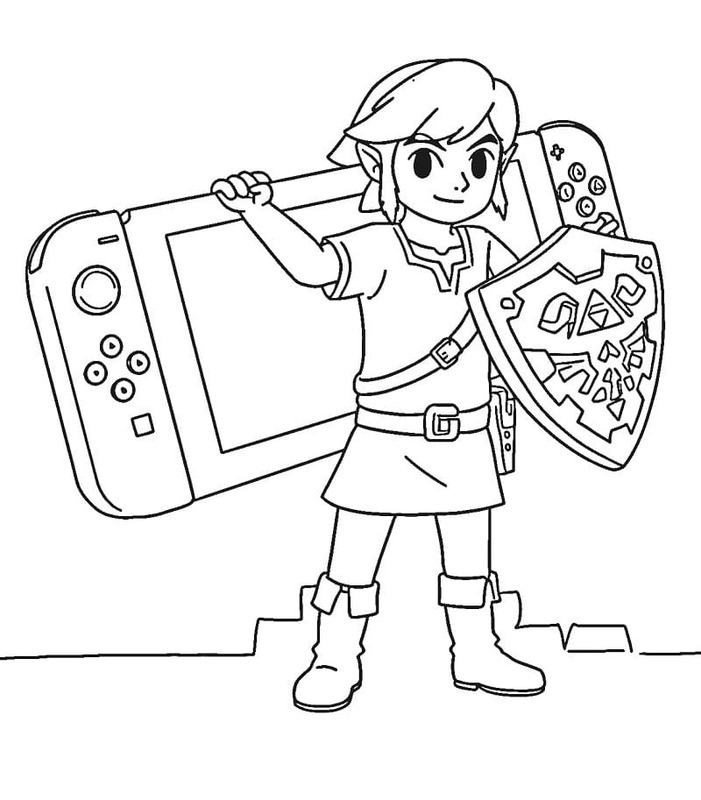 Fise de colorat cu Desenează Nintendo Switch imprimabil simplu