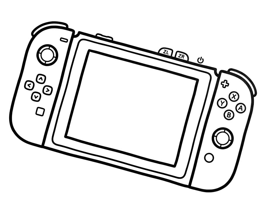 Fise de colorat cu Desenează Nintendo Switch imprimabil