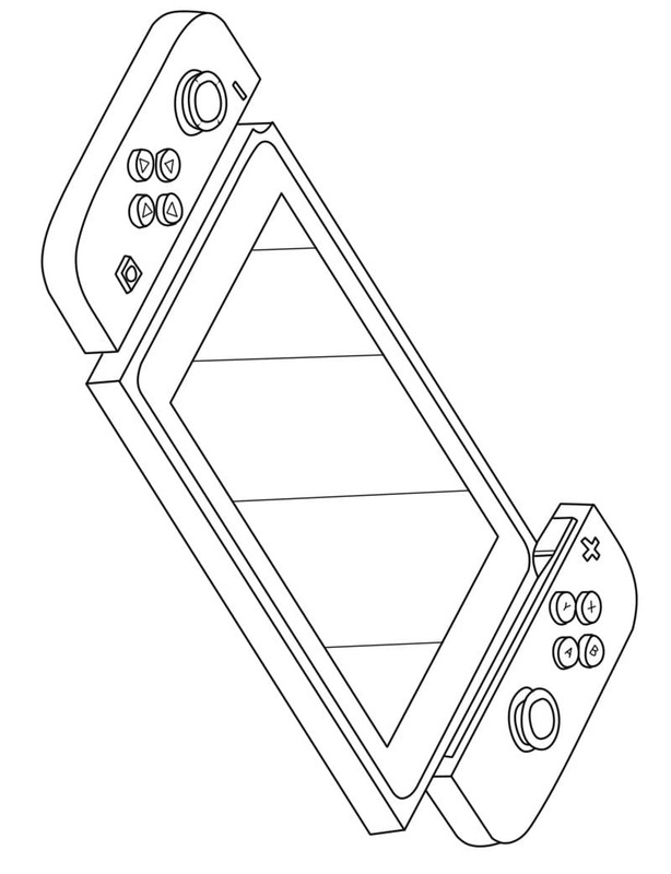 Fise de colorat cu Desenează Nintendo Switch uşor la copii