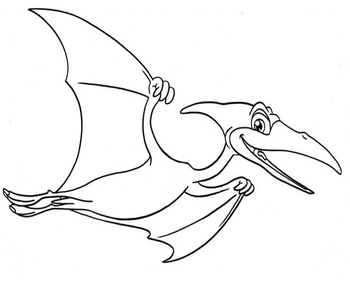 Fise de colorat cu Desenează Pterodactil uşor la copii