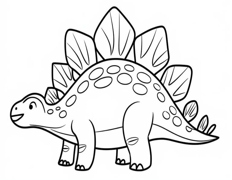 Fise de colorat cu Desenează Stegosaurus bazic