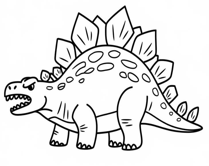 Fise de colorat cu Desenează Stegosaurus gratuit