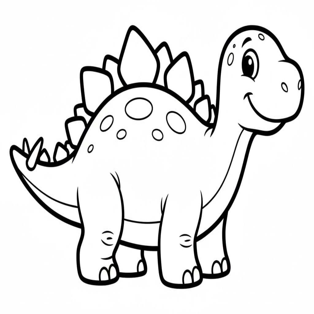 Fise de colorat cu Desenează Stegosaurus imprimabil