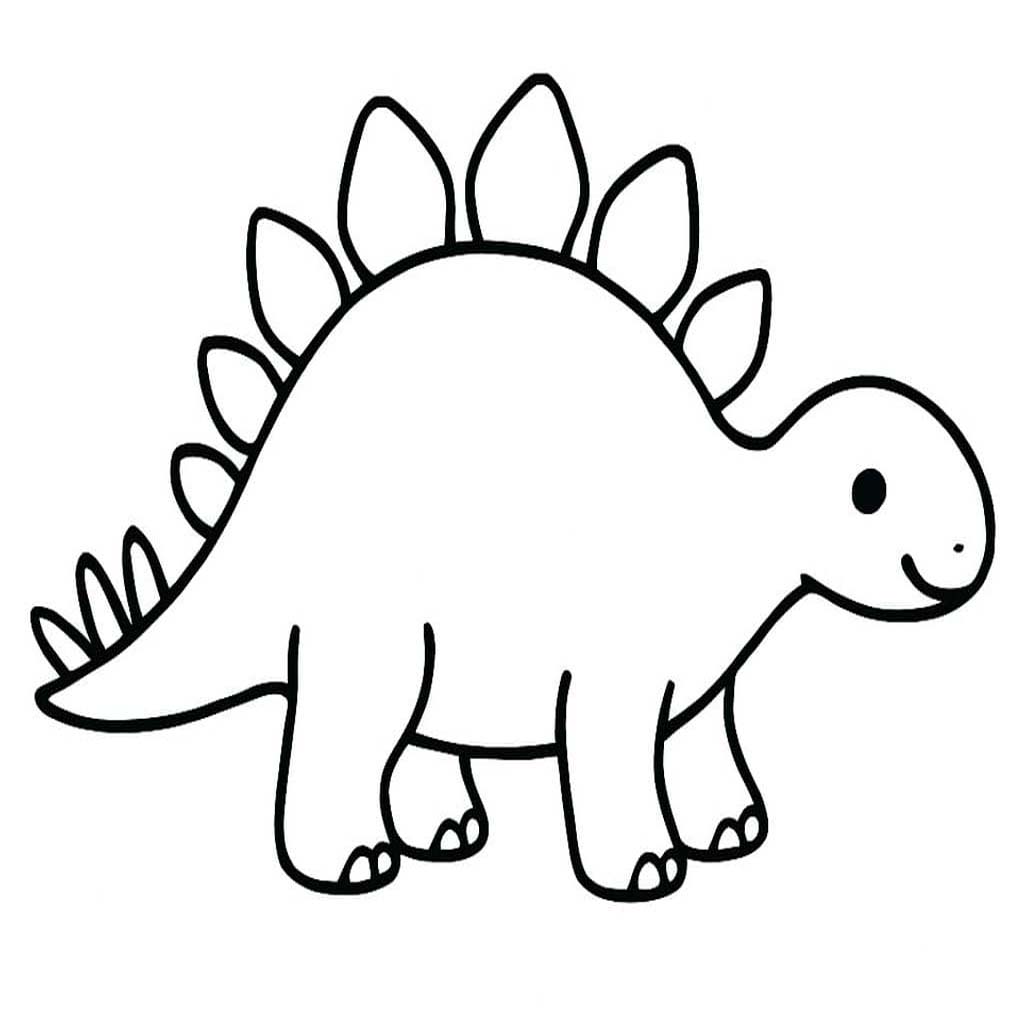 Fise de colorat cu Desenează Stegosaurus imprimabil gratuit bazic