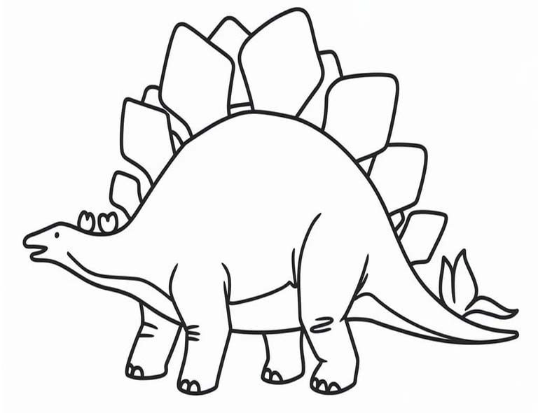 Fise de colorat cu Desenează Stegosaurus imprimabil gratuit
