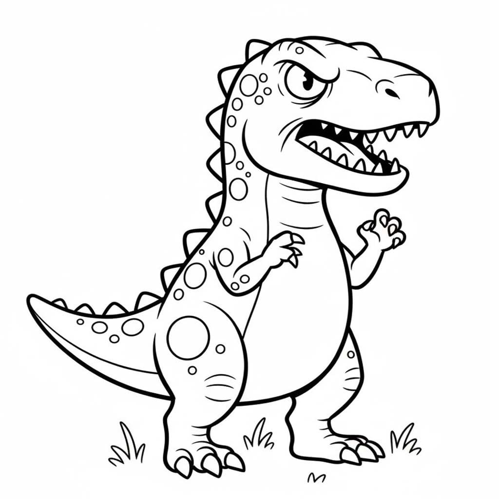 Fise de colorat cu Desenează Velociraptor gratuit bazic