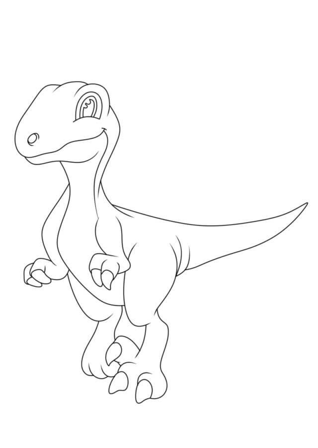 Fise de colorat cu Desenează Velociraptor gratuit pentru copii