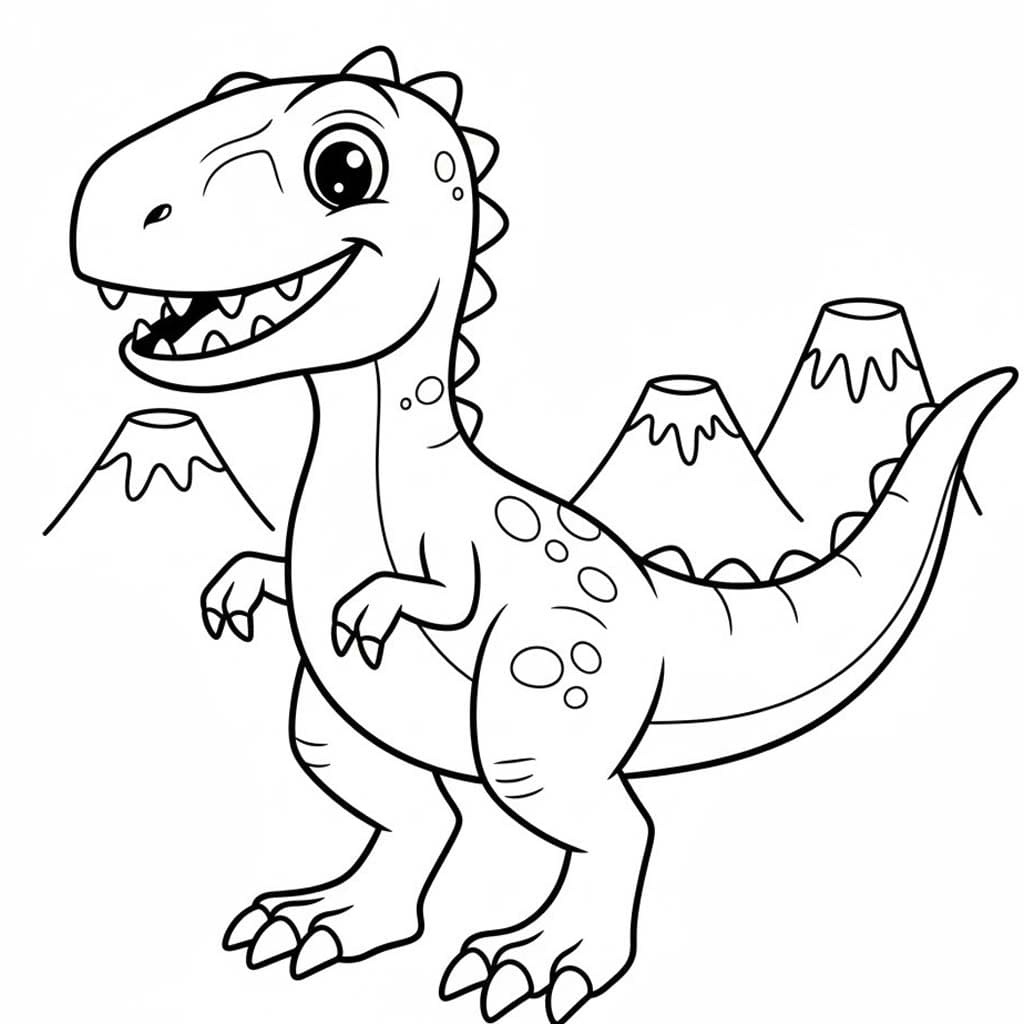 Fise de colorat cu Desenează Velociraptor imprimabil pentru copii