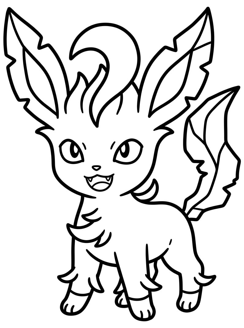 Fise de colorat cu Leafeon gratuit pentru copii