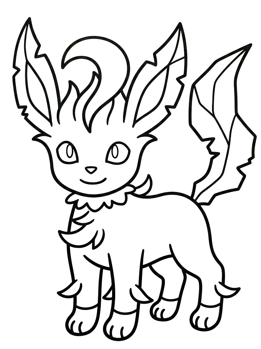 Fise de colorat cu Leafeon gratuit uşor