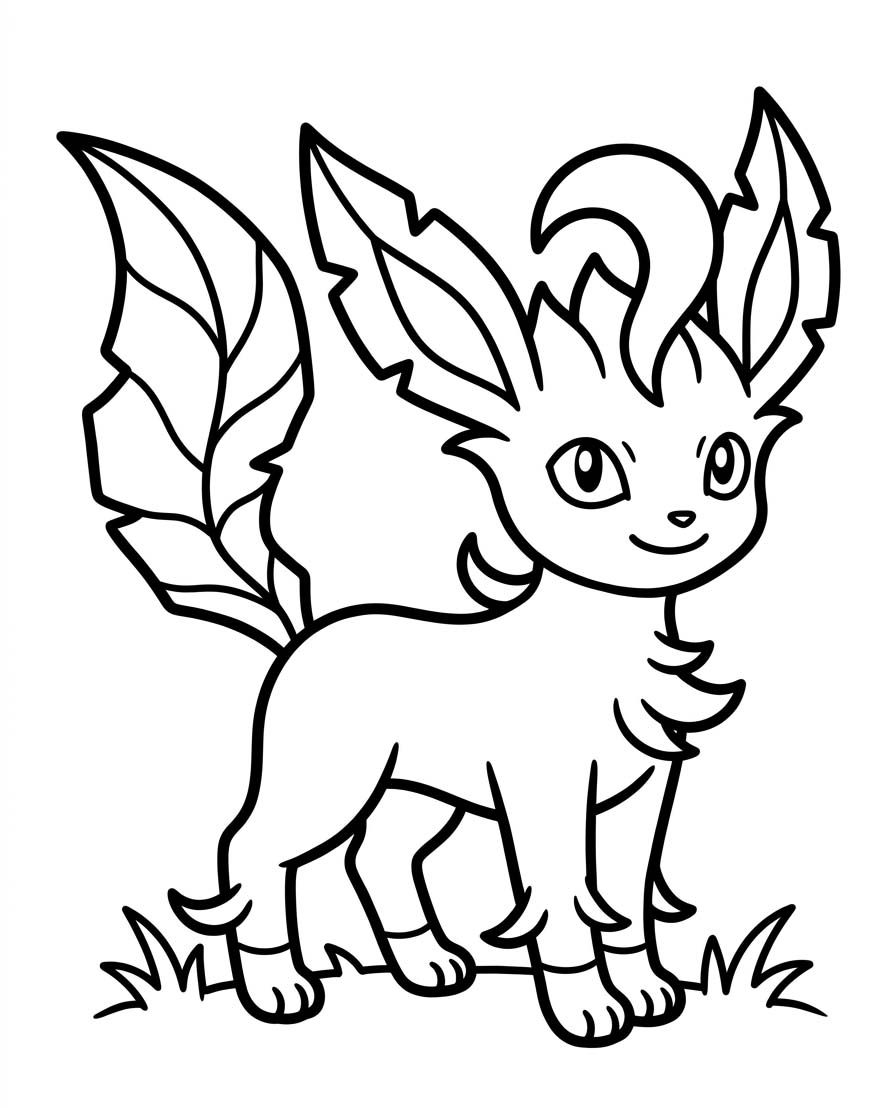 Fise de colorat cu Leafeon imprimabil