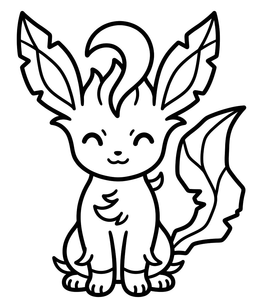 Planse de colorat cu Leafeon