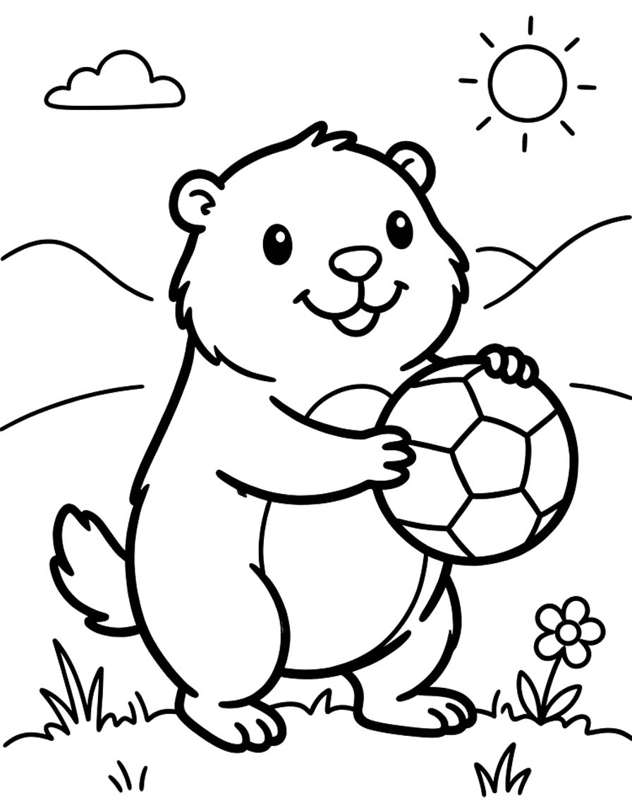 Fise de colorat cu Marmota imprimabil gratuit pentru copii