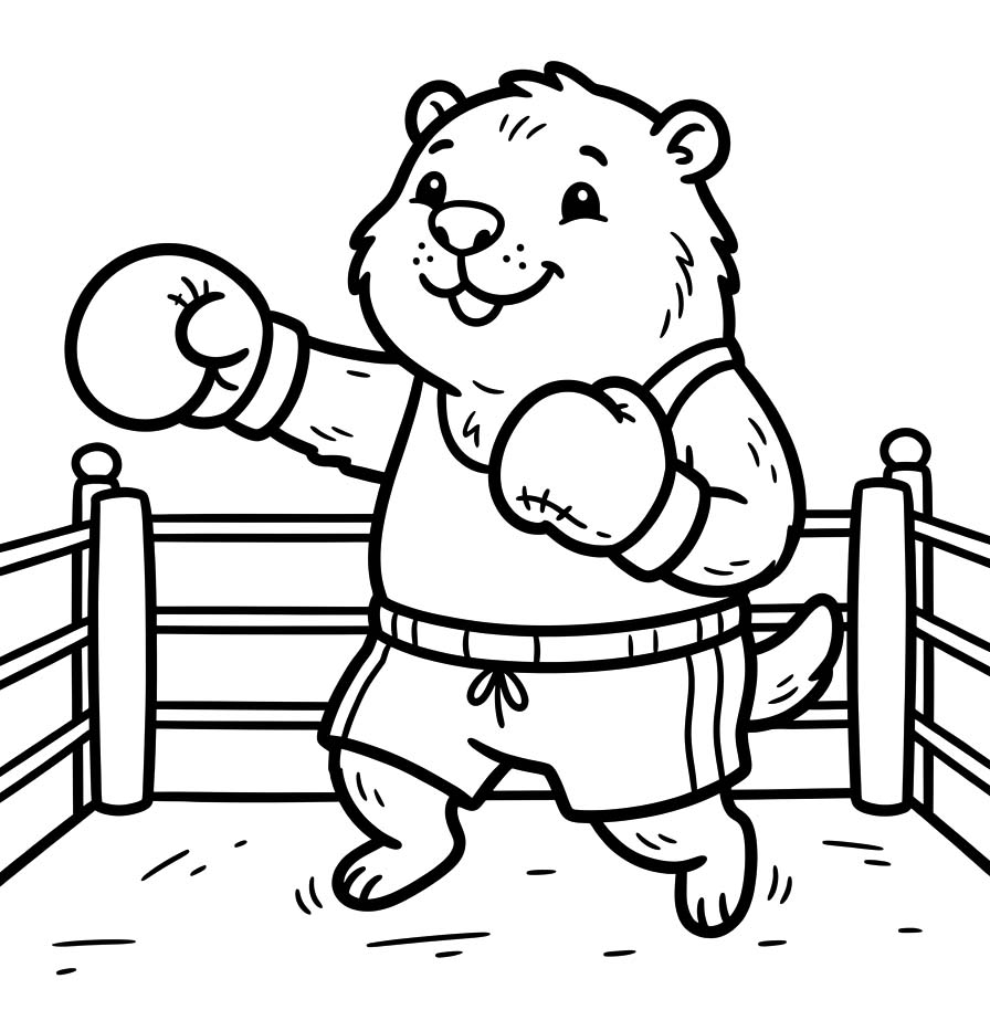 Fise de colorat cu Marmota imprimabil gratuit simplu