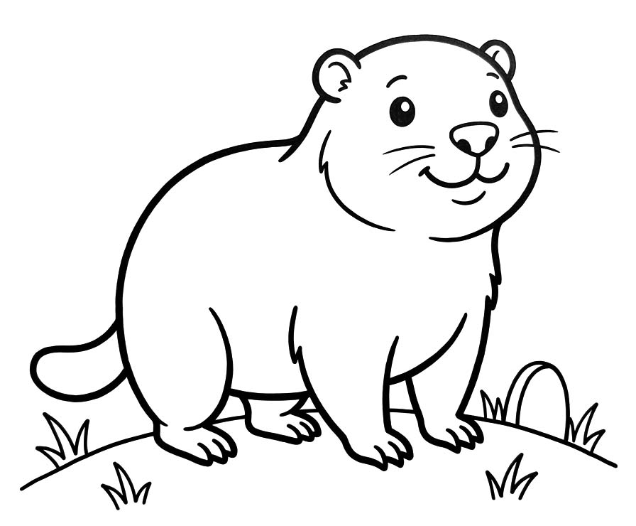 Fise de colorat cu Marmota imprimabil gratuit
