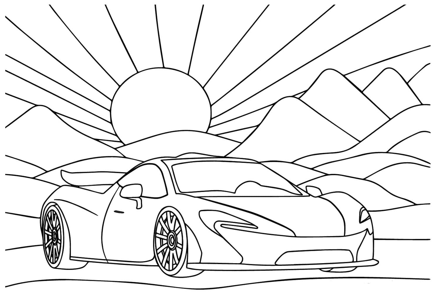 Fise de colorat cu McLaren imprimabil gratuit uşor
