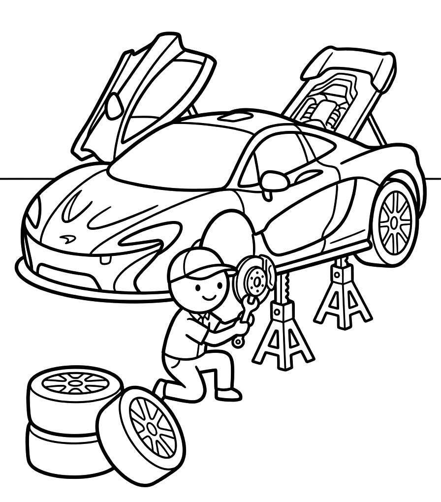 Fise de colorat cu McLaren pentru copii