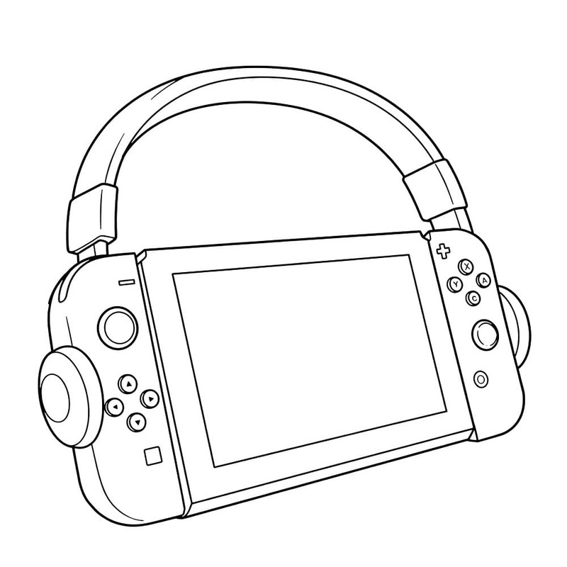 Fise de colorat cu Nintendo Switch imprimabil gratuit bazic