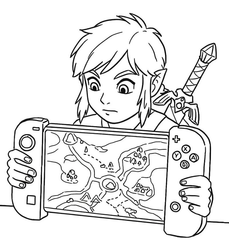Fise de colorat cu Nintendo Switch imprimabil gratuit pentru copii