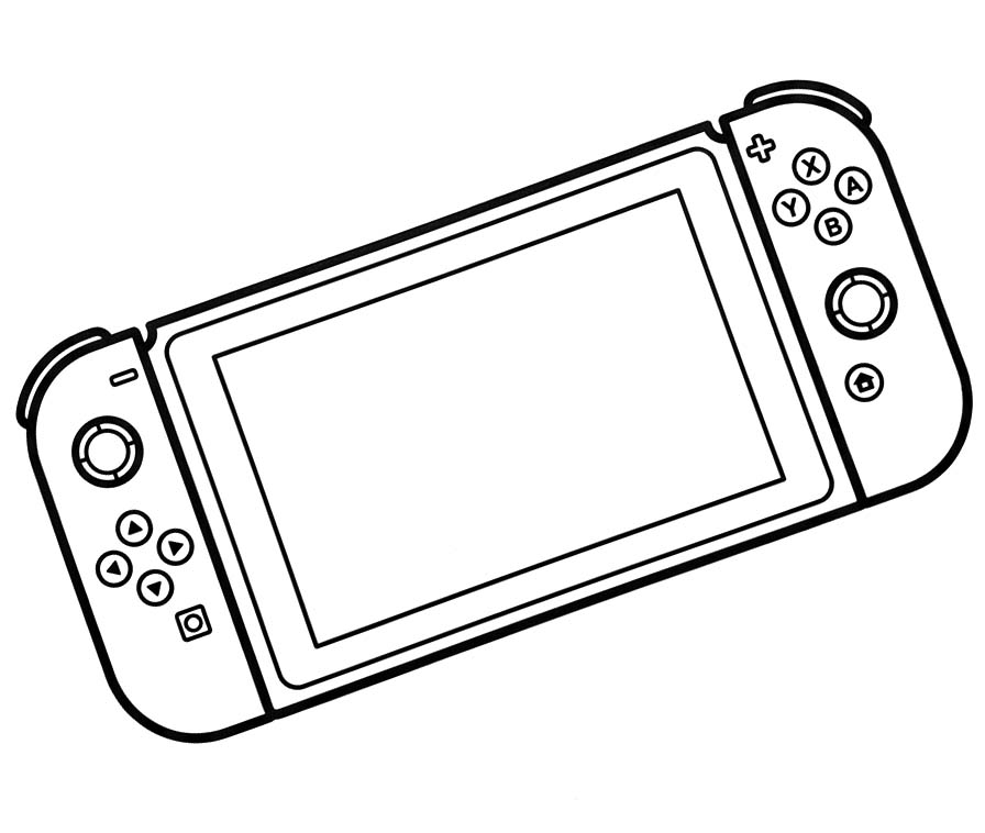 Fise de colorat cu Nintendo Switch imprimabil