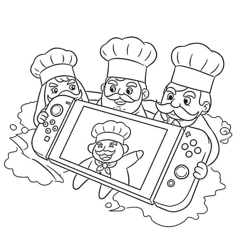 Fise de colorat cu Nintendo Switch simplu la copii