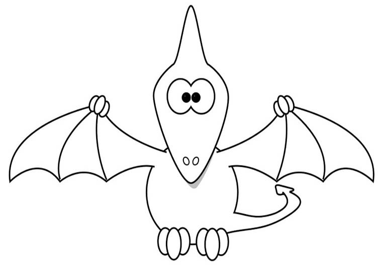 Fise de colorat cu Pterodactil gratuit uşor