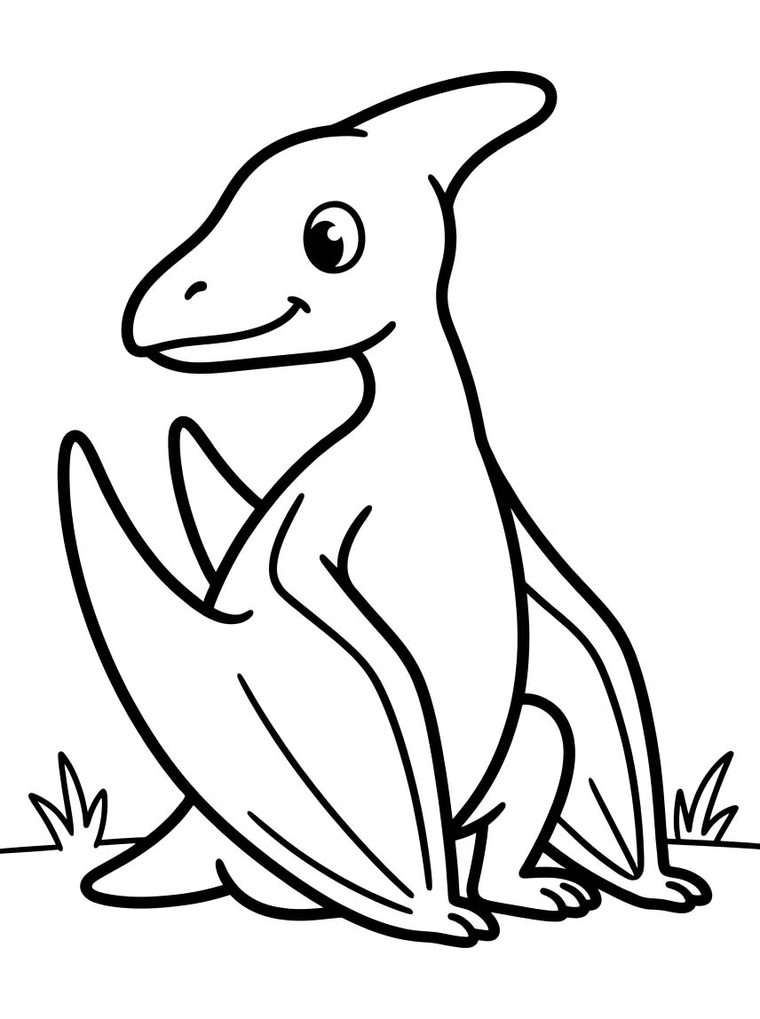 Fise de colorat cu Pterodactil imprimabil gratuit bazic