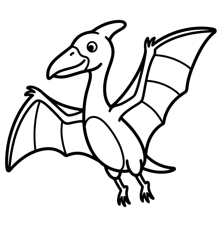 Fise de colorat cu Pterodactil imprimabil gratuit pentru copii
