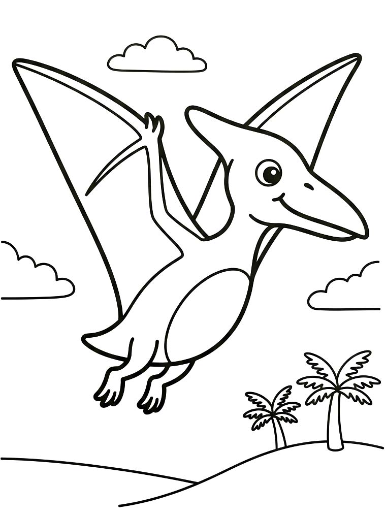 Fise de colorat cu Pterodactil imprimabil
