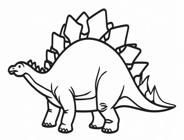 Fise de colorat cu Stegosaurus gratuit bazic