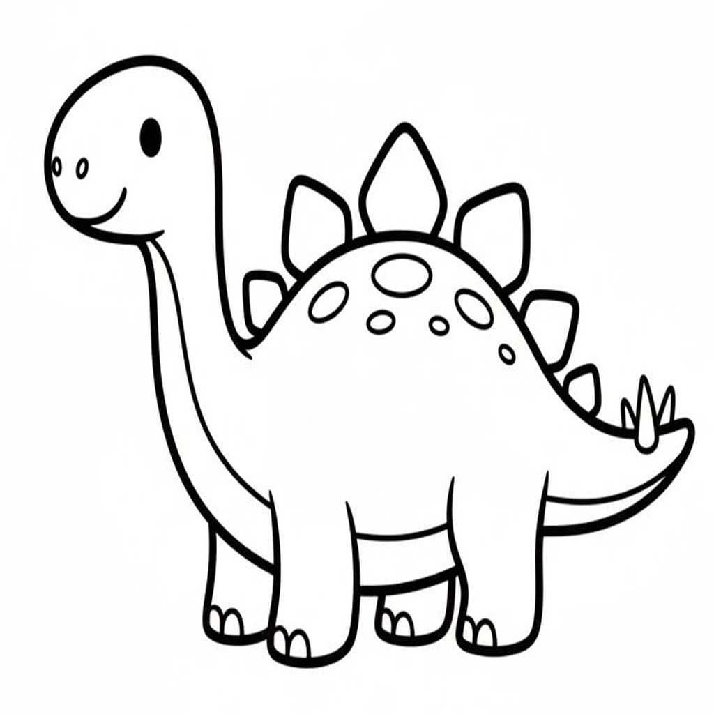 Fise de colorat cu Stegosaurus gratuit uşor