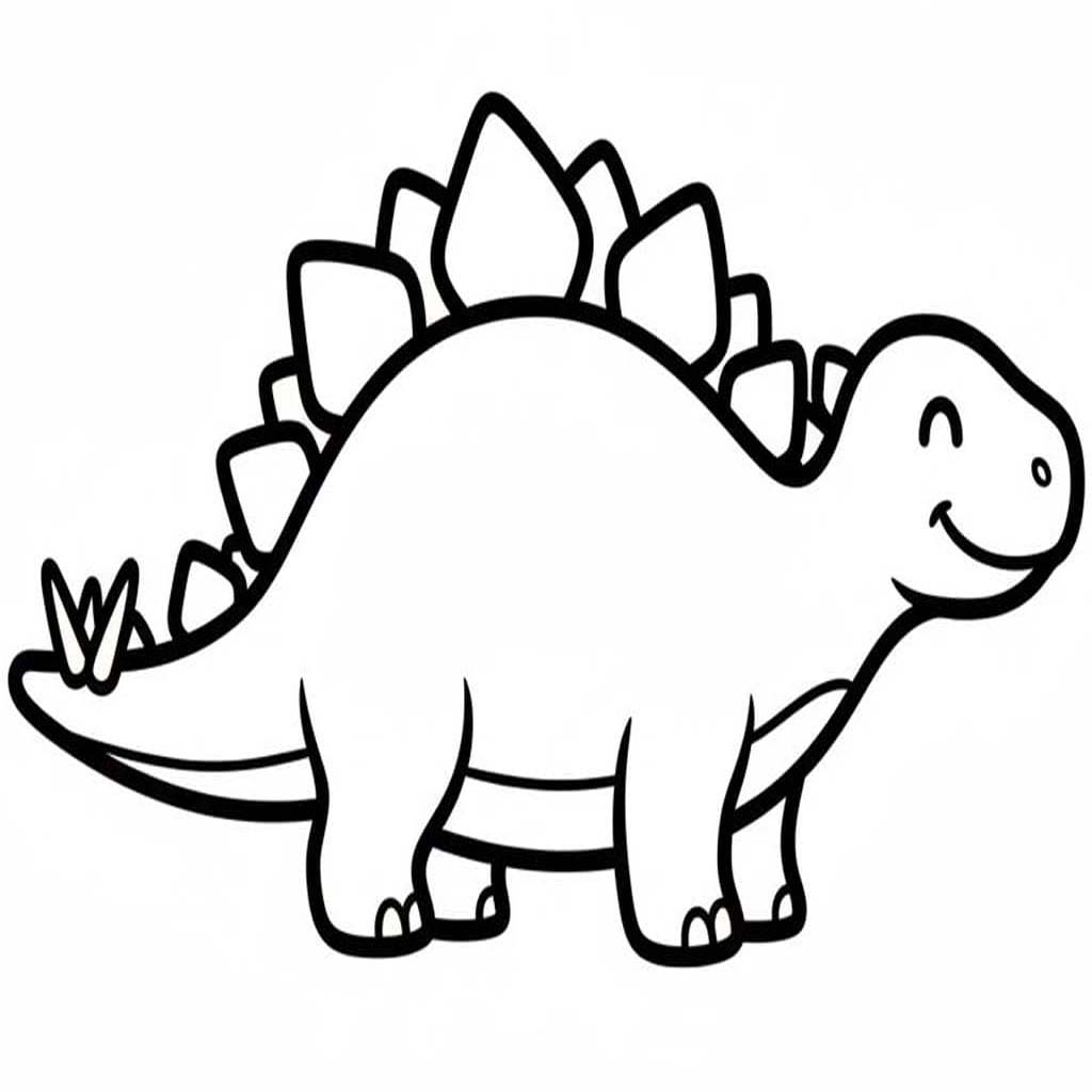 Fise de colorat cu Stegosaurus imprimabil bazic